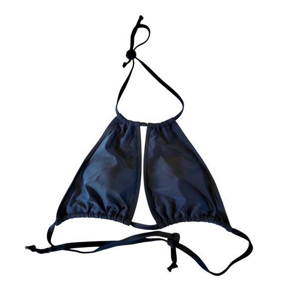 MY Charmo S Halter Style Bikini Top Black Size Small Padded UPF 50 Strap Tie NWT - Picture 1 of 6